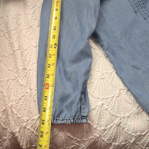 Caribbean Joe Blue Lace-Up Blouse - Picture 7 of 8